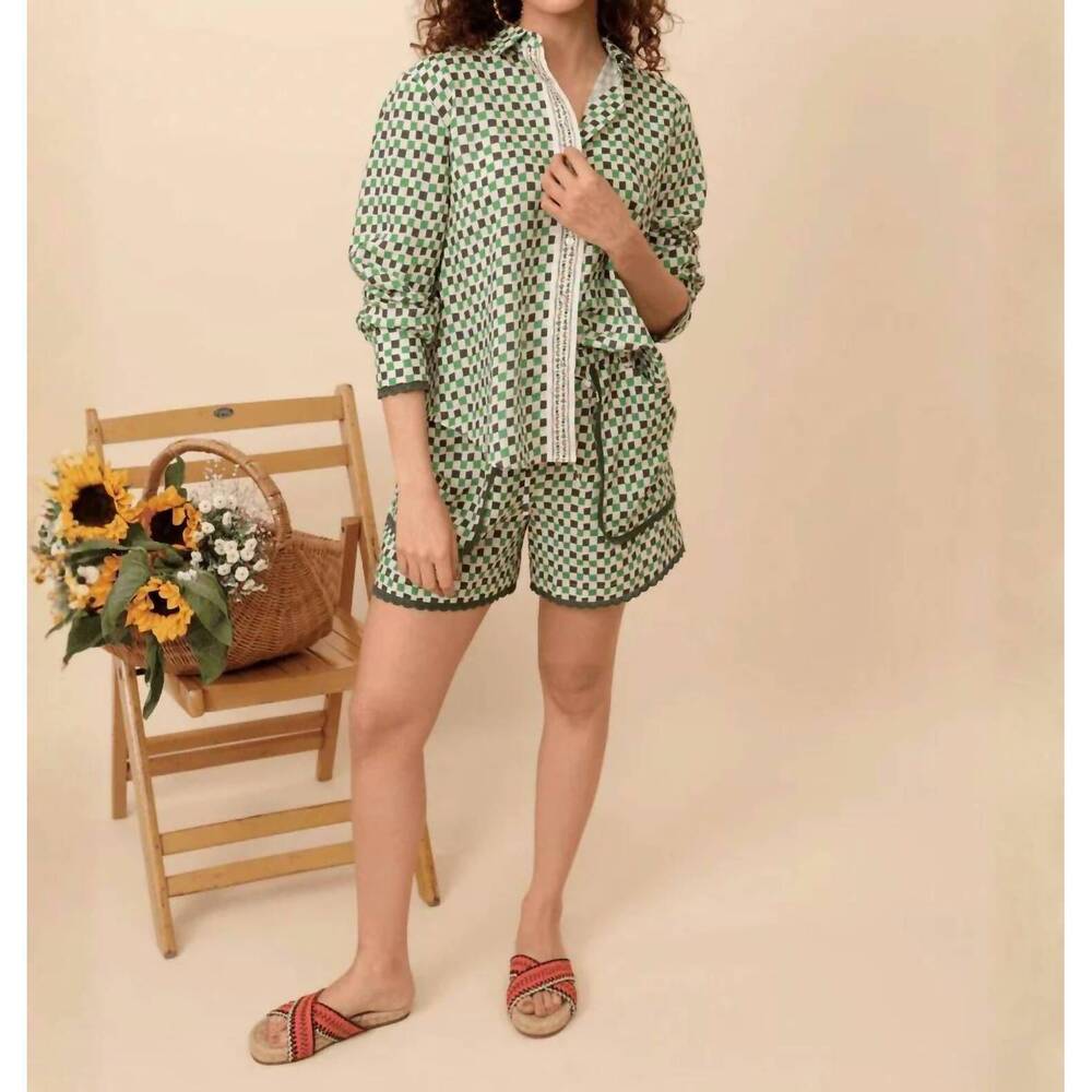 NEW EMILY LOVELOCK tanisha shirt in green